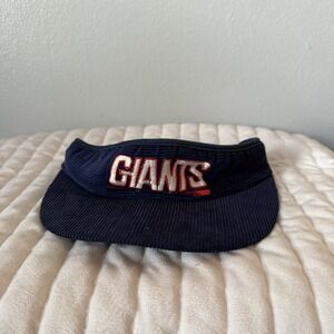 New York GIANTS Vintage Sun Visor Blue Corduroy Adjustable NFL Football‎ Retro